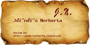 Jónás Norberta névjegykártya